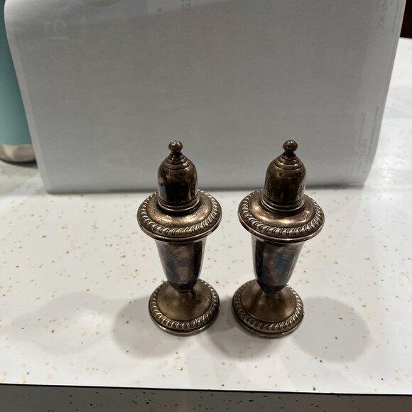 Vintage Empire Weighted Sterling Set of Salt and Pepper Shakers - Picture 1 of 5